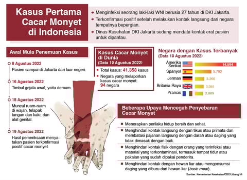 Kasus Pertama Cacar Monyet di Indonesia