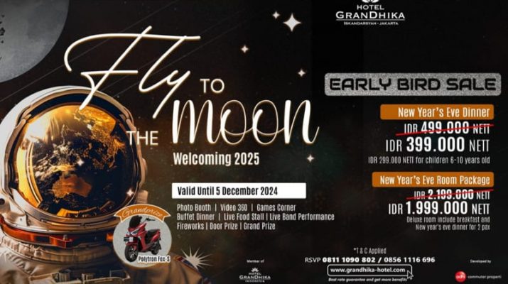 Fly To The Moon, Kemeriahan Tahun Baru di Hotel GranDhika Iskandarsyah Jakarta Bertema Penerbangan