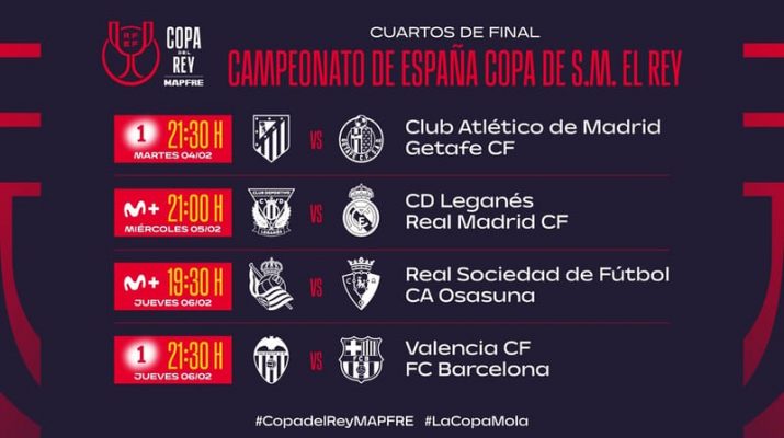 Undian Perempat Final Copa del Rey, Barcelona Bertemu Valencia