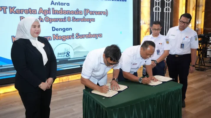 Memperlancar Operasioanl, PT KAI Daop 8 Surabaya MoU dengan Kejari Surabaya
