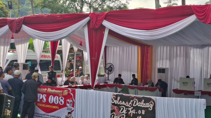 TPS 08 Bojong Koneng Tempat Prabowo Nyoblos Dijaga Ketat Aparat TNI-Polri