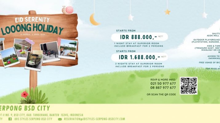 Libur Lebaran 2025 dengan Keseruan di ibis Styles Serpong BSD City, Paket Eid Serenity Looong Stay