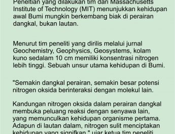 Kehidupan Awal Bumi di Perairan Dangkal
