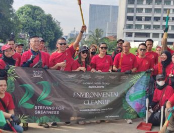 Rayakan HUT ke-22 PT. MGM, Horison Ultima Menteng bersama Horison Region Jakarta  Lakukan Aksi Bersih Ciliwung