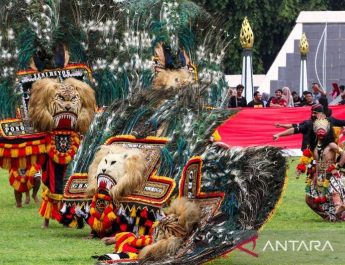 Reyog Ponorogo ditampilkan dalam syukuran penetapan warisan budaya