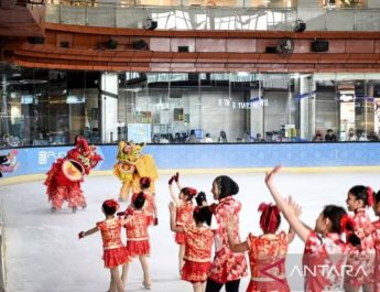 Album Asia: Tari Barongsai di atas es meriahkan Imlek di Tangsel