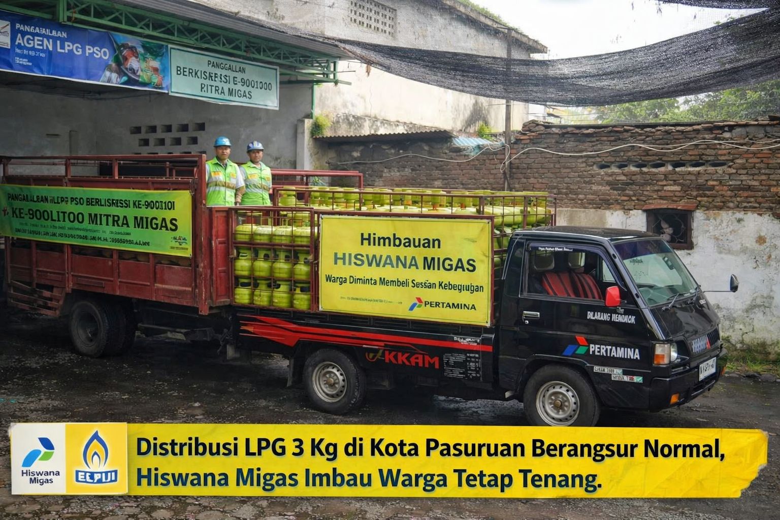 Proses penyaluran tabung LPG Di Pasuruan Raya. Foto Mufida.