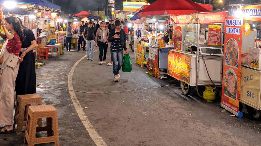 Deretan pedagang kaki lima yang ramai diserbu masyarakat (Foto :Belia Kiki)