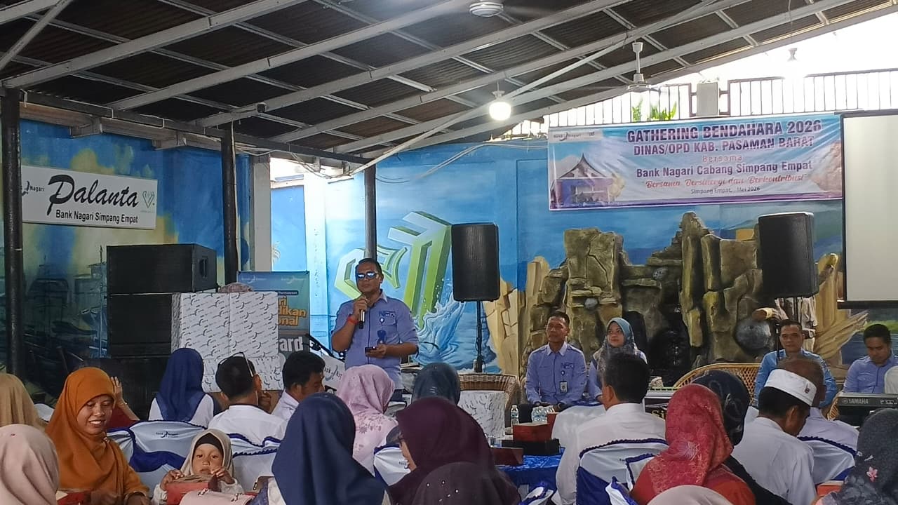 Bank Nagari Cabang Simpang Empat menggelar Gathering Bendahara Dinas/OPD se-Kabupaten Pasaman Barat pada Rabu (13/5/2026)