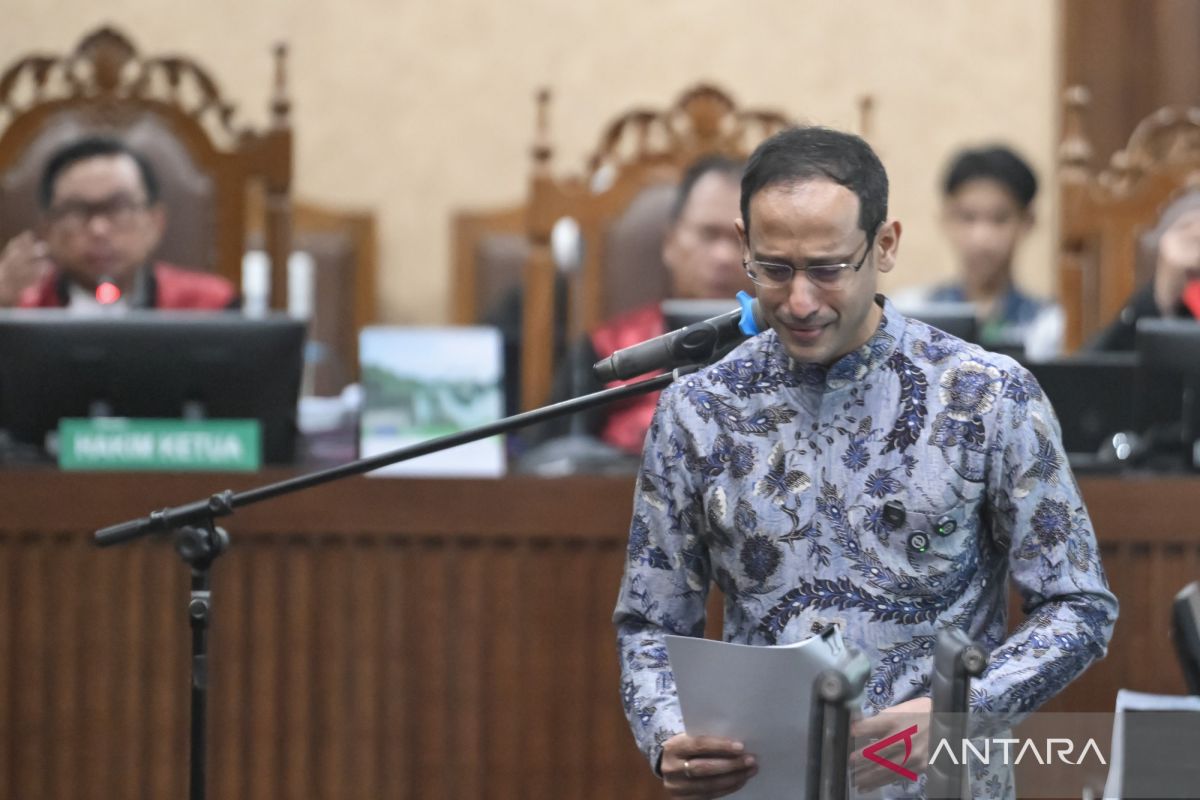 Nadiem singgung kasus Tom Lembong saat bacakan pleidoi di persidangan