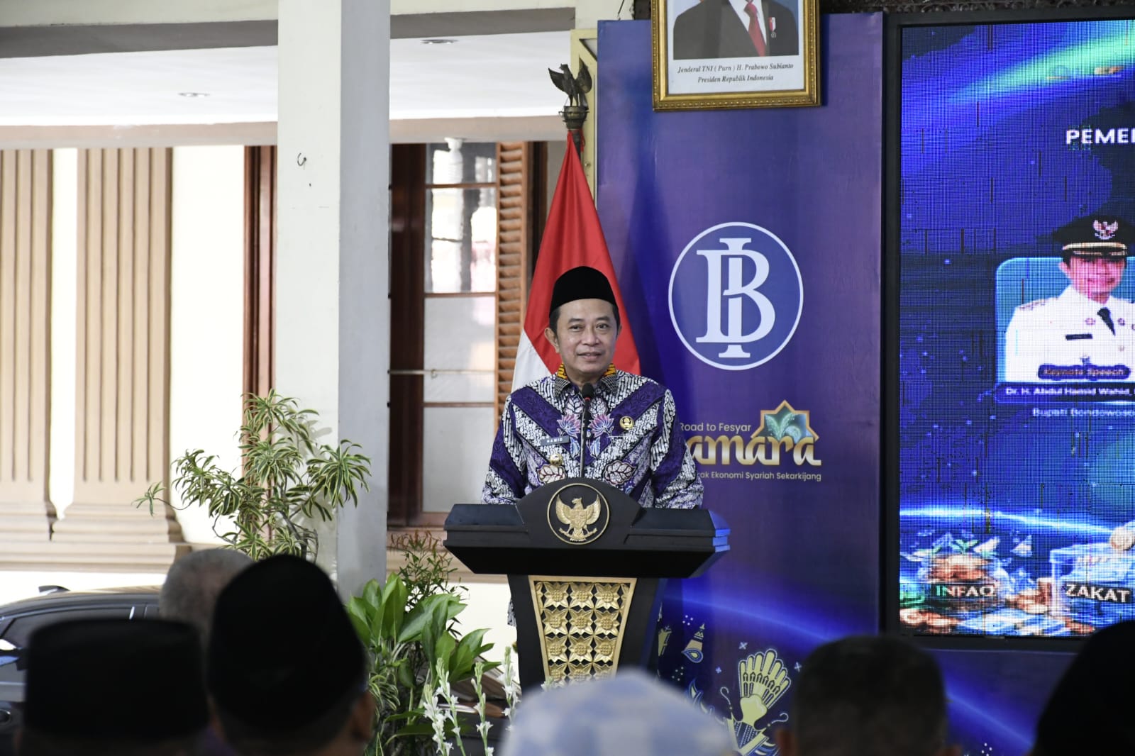 KH Abd. Hamid Wahid, saat membuka Seminar Sinergi Membangun Ekosistem ZISWAF Produktif Pesantren. Sabtu 20/6/2026.