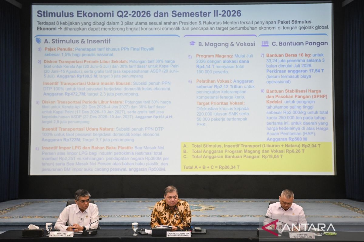 Pemerintah siapkan stimulus ekonomi semester II 2026 senilai Rp26,34 Triliun